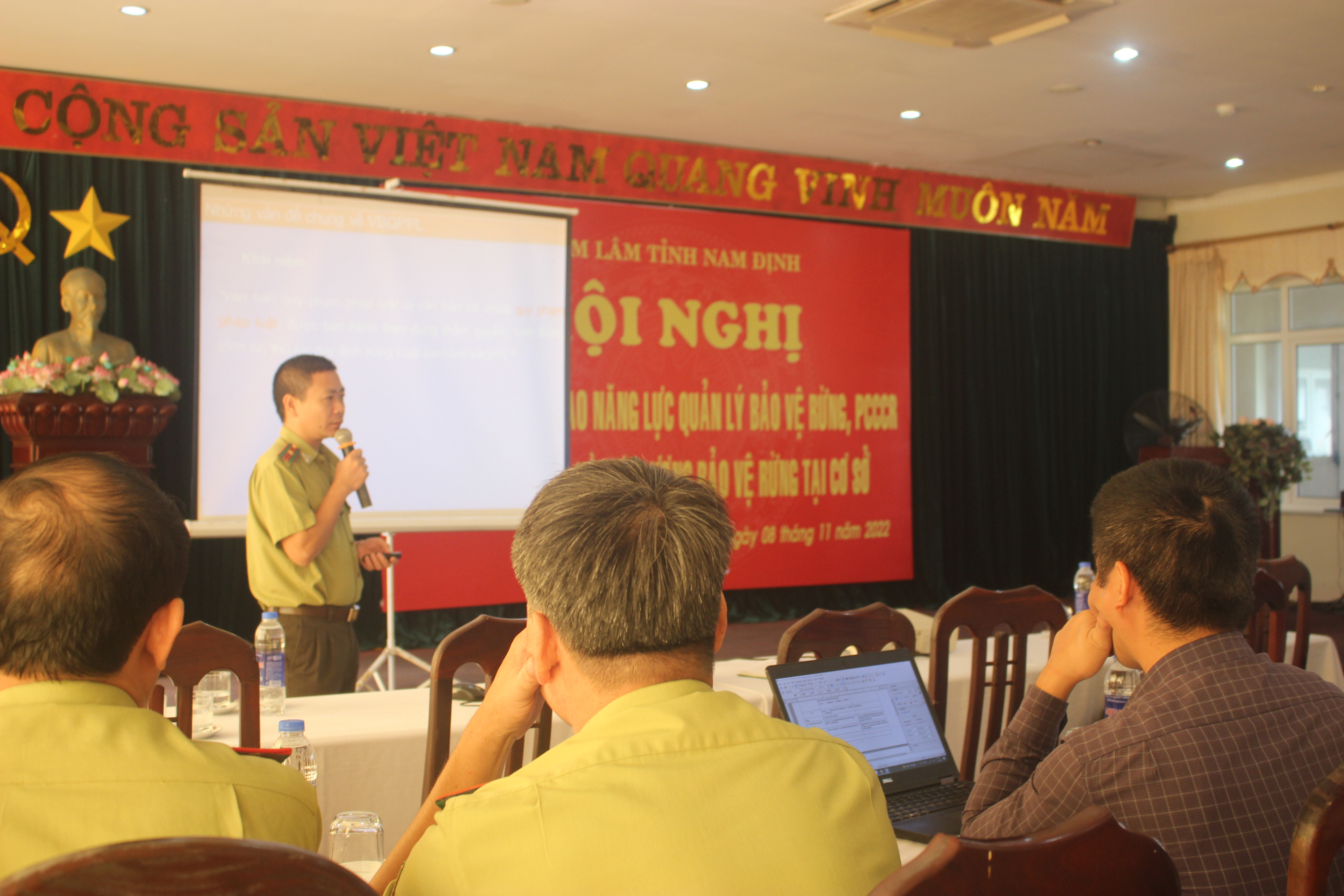 Phối hợp, hỗ trợ tổ chức tập huấn cho Kiểm lâm và lực lượng bảo vệ rừng cơ sở tại tỉnh Nam Định.